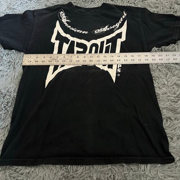Y2K Tapout American Arrogant Men’s Medium Black T-Shirt - Picture 4 of 6